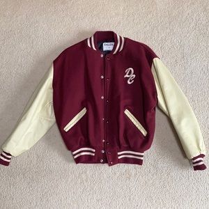 Maroon Varsity Bomber Jacket